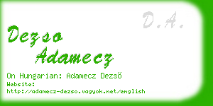 dezso adamecz business card