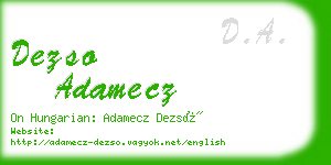 dezso adamecz business card